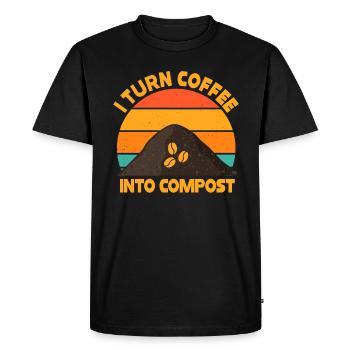 Je transforme le café en compost Blue Planet - T-shirt Premium bio Homme - noir - Devant - Nico (187cm)