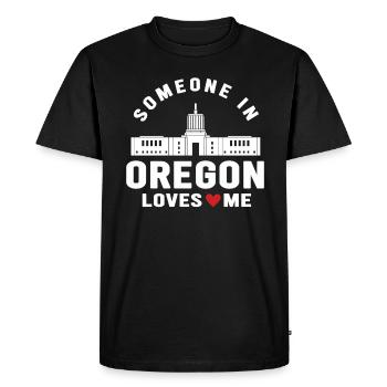 Someone In Oregon Loves Me - Men's Premium Organic T-Shirt - black - Front - Nico (187cm)