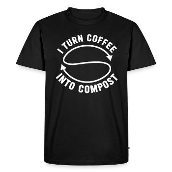 Je transforme le café en compost Blue Planet - T-shirt Premium bio Homme - noir - Devant - Nico (187cm)
