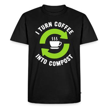 Je transforme le café en compost Blue Planet - T-shirt Premium bio Homme - noir - Devant - Nico (187cm)