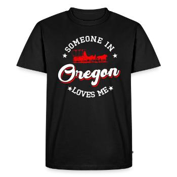 Someone In Oregon Loves Me - Men's Premium Organic T-Shirt - black - Front - Nico (187cm)