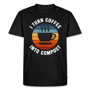 Je transforme le café en compost Blue Planet - T-shirt Premium bio Homme - noir - Devant - Nico (187cm)