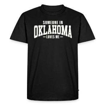 Quelqu’un dans l’Oklahoma m’aime - T-shirt Premium bio Homme - noir - Devant - Nico (187cm)