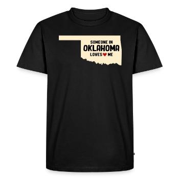 Quelqu’un dans l’Oklahoma m’aime - T-shirt Premium bio Homme - noir - Devant - Nico (187cm)