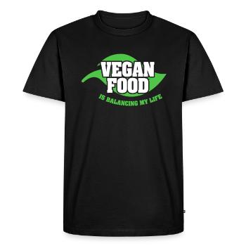 Vegan Food Is Balancing My Life - Men's Premium Organic T-Shirt - black - Front - Nico (187cm)