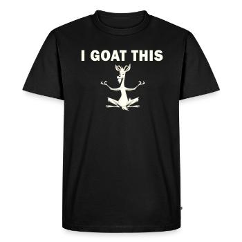 Je chèvre ce passionné de yoga - T-shirt Premium bio Homme - noir - Devant - Nico (187cm)