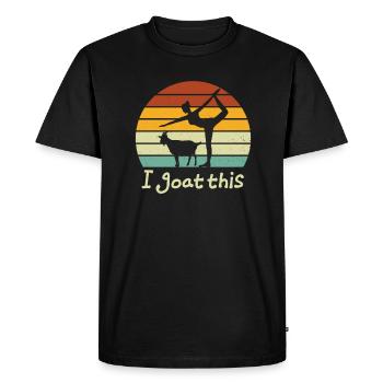 Je chèvre ce passionné de yoga - T-shirt Premium bio Homme - noir - Devant - Nico (187cm)