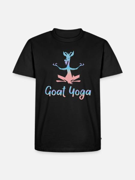 Goat Yoga Meditation - Men's Premium Organic T-Shirt - black