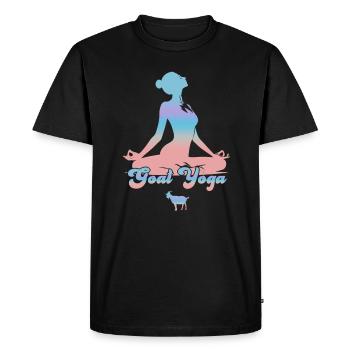 Goat Yoga Meditation - Men's Premium Organic T-Shirt - black - Front - Nico (187cm)