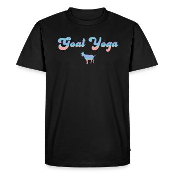 Goat Yoga Meditation - Men's Premium Organic T-Shirt - black - Front - Nico (187cm)