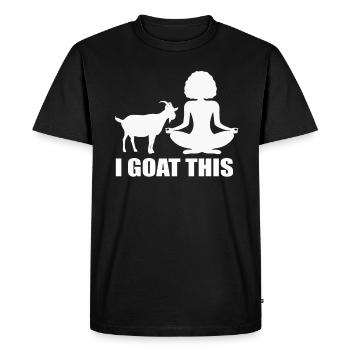 Je chèvre ce passionné de yoga - T-shirt Premium bio Homme - noir - Devant - Nico (187cm)