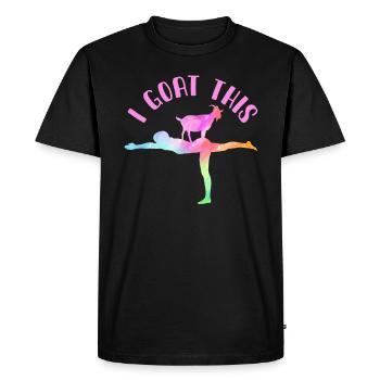 Je chèvre ce passionné de yoga - T-shirt Premium bio Homme - noir - Devant - Nico (187cm)