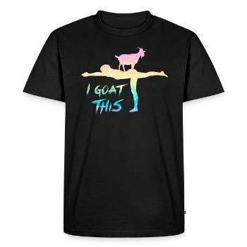 Je chèvre ce passionné de yoga - T-shirt Premium bio Homme - noir - Devant - Nico (187cm)