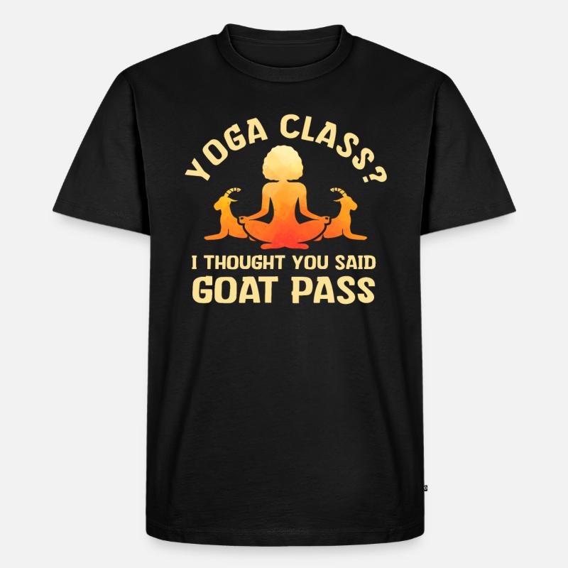 Yoga-Kurs oder Ziegenpass - Männer Premium Bio T-Shirt - Schwarz
