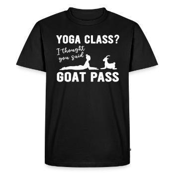 Cours de yoga ou Goat Pass - T-shirt Premium bio Homme - noir - Devant - Nico (187cm)