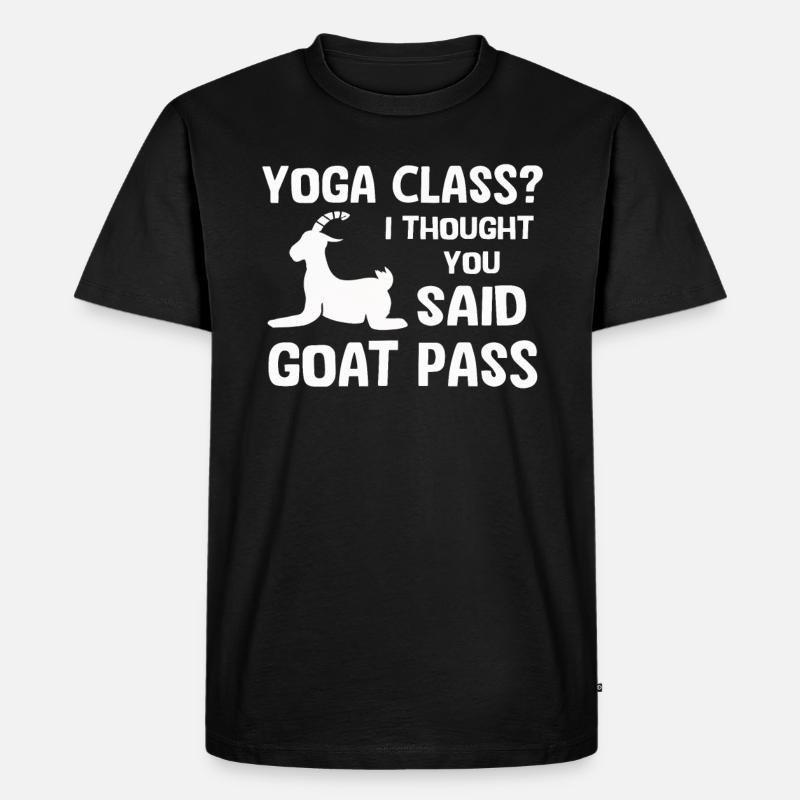 Yoga-Kurs oder Ziegenpass - Männer Premium Bio T-Shirt - Schwarz