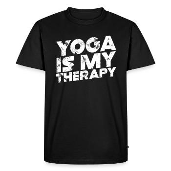 Le yoga est ma thérapie - T-shirt Premium bio Homme - noir - Devant - Nico (187cm)