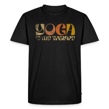 Le yoga est ma thérapie - T-shirt Premium bio Homme - noir - Devant - Nico (187cm)