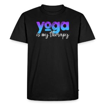 Yoga Is My Therapy - Men's Premium Organic T-Shirt - black - Front - Nico (187cm)