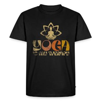 Yoga Is My Therapy - Men's Premium Organic T-Shirt - black - Front - Nico (187cm)