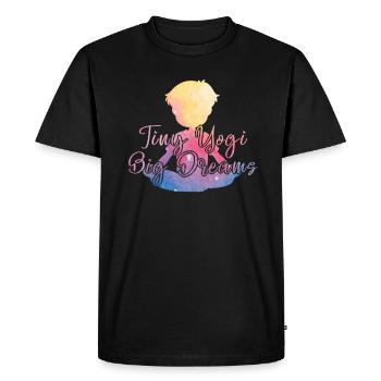 Tiny Yogi Big Dreams Méditation - T-shirt Premium bio Homme - noir - Devant - Nico (187cm)