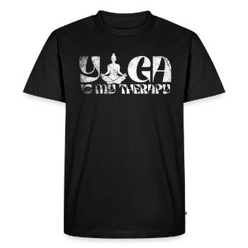 Le yoga est ma thérapie - T-shirt Premium bio Homme - noir - Devant - Nico (187cm)