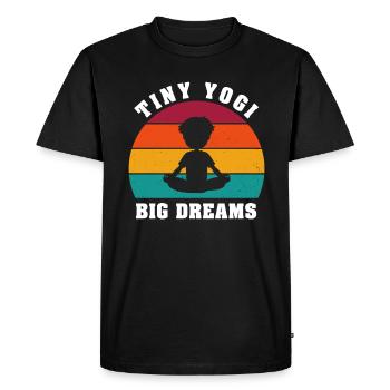 Tiny Yogi Big Dreams Méditation - T-shirt Premium bio Homme - noir - Devant - Nico (187cm)