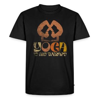 Yoga Is My Therapy - Men's Premium Organic T-Shirt - black - Front - Nico (187cm)