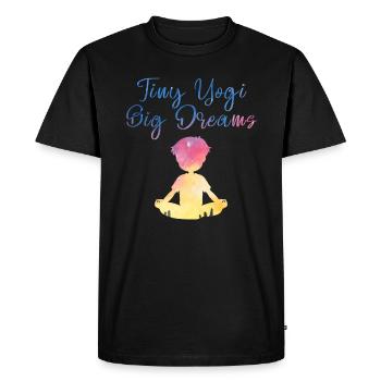 Tiny Yogi Big Dreams Méditation - T-shirt Premium bio Homme - noir - Devant - Nico (187cm)