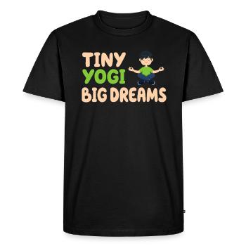 Tiny Yogi Big Dreams Méditation - T-shirt Premium bio Homme - noir - Devant - Nico (187cm)