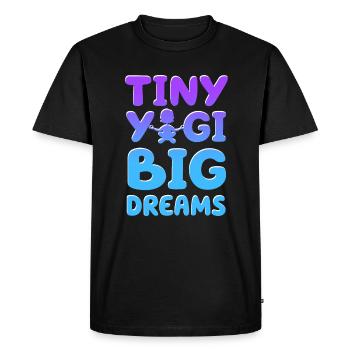 Tiny Yogi Big Dreams Méditation - T-shirt Premium bio Homme - noir - Devant - Nico (187cm)