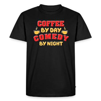 Café Le jour Comédie La nuit Comédien - T-shirt Premium bio Homme - noir - Devant - Nico (187cm)