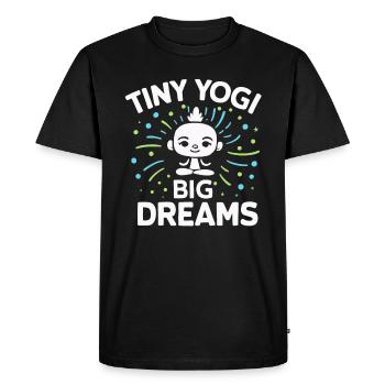 Tiny Yogi Big Dreams Méditation - T-shirt Premium bio Homme - noir - Devant - Nico (187cm)
