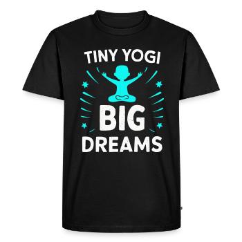 Tiny Yogi Big Dreams Méditation - T-shirt Premium bio Homme - noir - Devant - Nico (187cm)