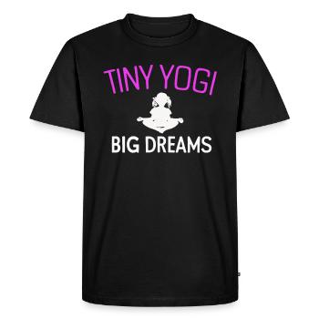 Tiny Yogi Big Dreams Méditation - T-shirt Premium bio Homme - noir - Devant - Nico (187cm)