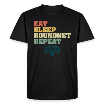 Eat Sleep Roundnet Repeat - Men's Premium Organic T-Shirt - black - Front - Nico (187cm)