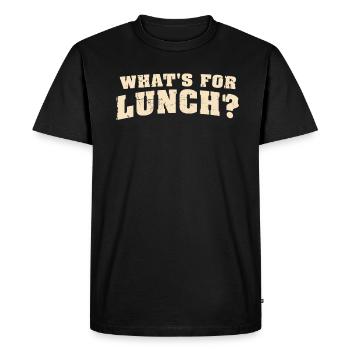 What's For Lunch? - Men's Premium Organic T-Shirt - black - Front - Nico (187cm)
