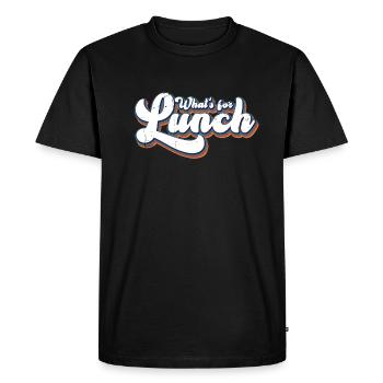 What's For Lunch? - Men's Premium Organic T-Shirt - black - Front - Nico (187cm)