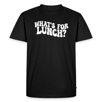 What's For Lunch? - Men's Premium Organic T-Shirt - black - Front - Nico (187cm)