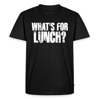 What's For Lunch? - Men's Premium Organic T-Shirt - black - Front - Nico (187cm)