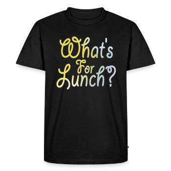 Qu’est-ce qu’on mange pour le déjeuner ? - T-shirt Premium bio Homme - noir - Devant - Nico (187cm)