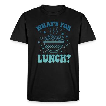 What's For Lunch? - Men's Premium Organic T-Shirt - black - Front - Nico (187cm)