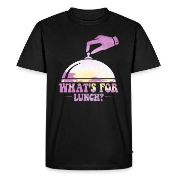 What's For Lunch? - Men's Premium Organic T-Shirt - black - Front - Nico (187cm)