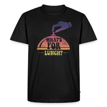 What's For Lunch? - Men's Premium Organic T-Shirt - black - Front - Nico (187cm)