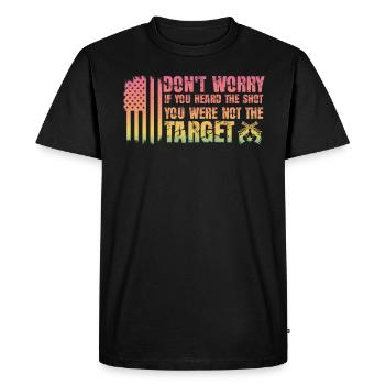 Entendu le coup de feu Jamais la cible Sniper - T-shirt Premium bio Homme - noir - Devant - Nico (187cm)