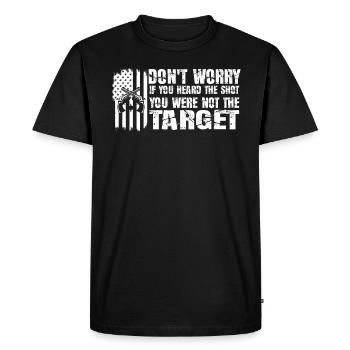 Heard The Shot Never The Target Sniper - Men's Premium Organic T-Shirt - black - Front - Nico (187cm)