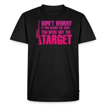 Entendu le coup de feu Jamais la cible Sniper - T-shirt Premium bio Homme - noir - Devant - Nico (187cm)