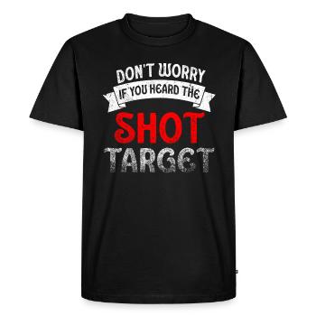 Entendu le coup de feu Jamais la cible Sniper - T-shirt Premium bio Homme - noir - Devant - Nico (187cm)