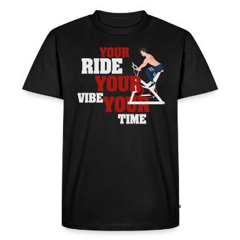 Votre balade Votre vibe Votre temps - T-shirt Premium bio Homme - noir - Devant - Nico (187cm)