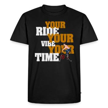 Votre balade Votre vibe Votre temps - T-shirt Premium bio Homme - noir - Devant - Nico (187cm)